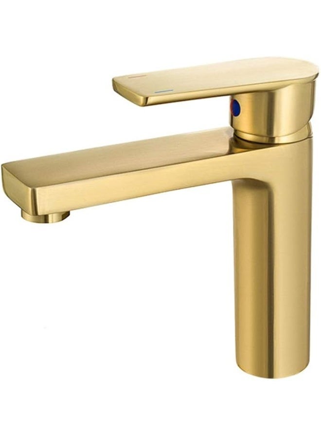 YD Modern Tall Single Lever Basin Mixer Tap for Bathroom | Deck Mounted Wash Basin Faucet | Square Body High Neck Sink Tap with Smooth Handle Control - Image 1